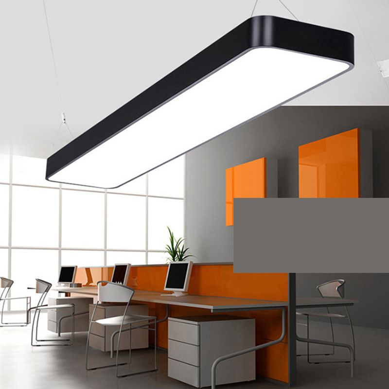 Contemporary Simple Style Hanging Lamp Rectangle Shaped LED Pendant Lights for Office