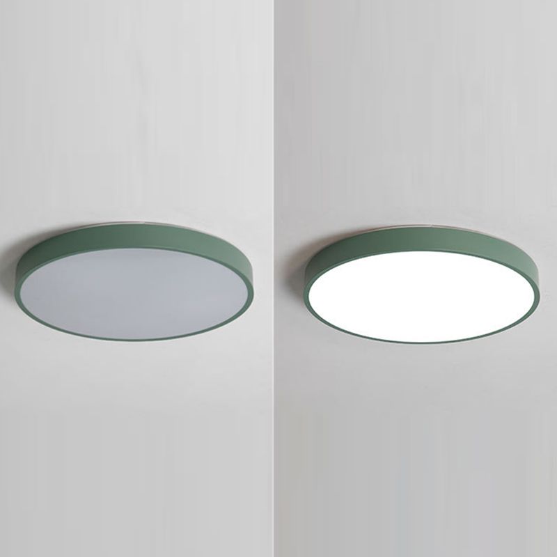 Round Led Flush Mount Ceiling Light Modern Minimalist Macaron Style Living Room Bedroom Study Energy-économiser Lighting