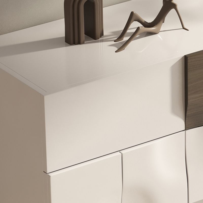 Nordic Style Solid Wood Storage Drawers Sideboard Cabinet in White