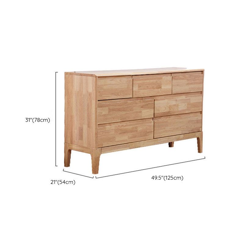 Bedroom Rubber Wood Storage Chest Contemporary Chest with Drawers