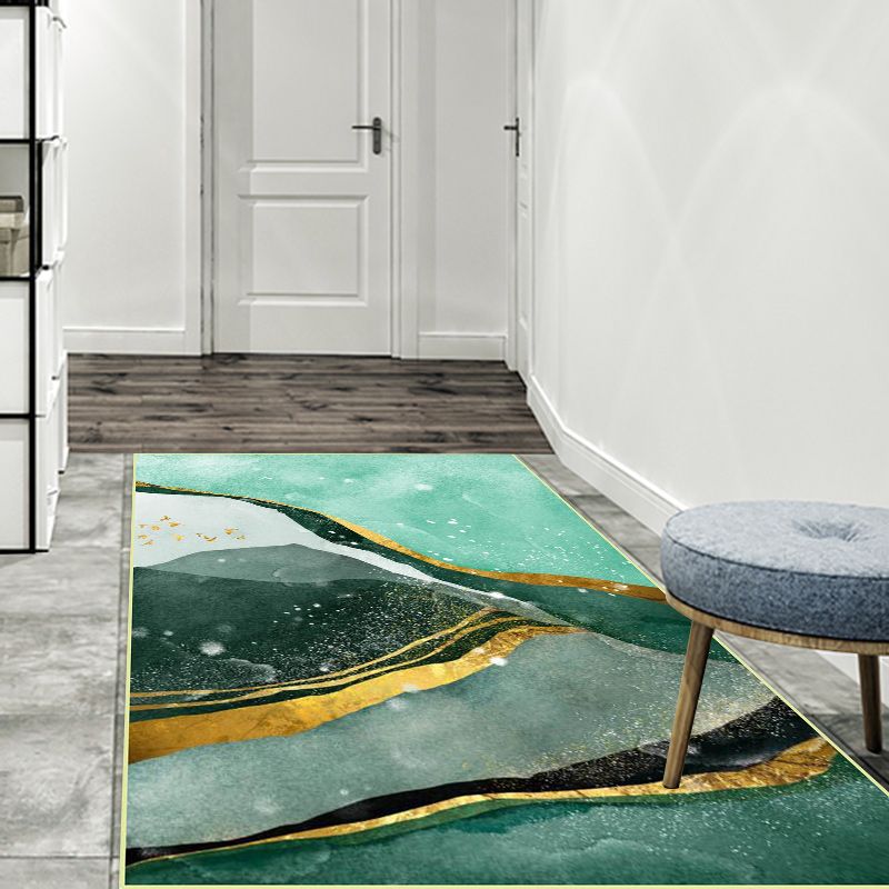 ADRIMIENTA CREATIVA Y MONTAJA DE MONTAJA RUG VERDE POLYESTER POLYESTER ANTIA ANTI-SLIP APOTURA PARA SALA