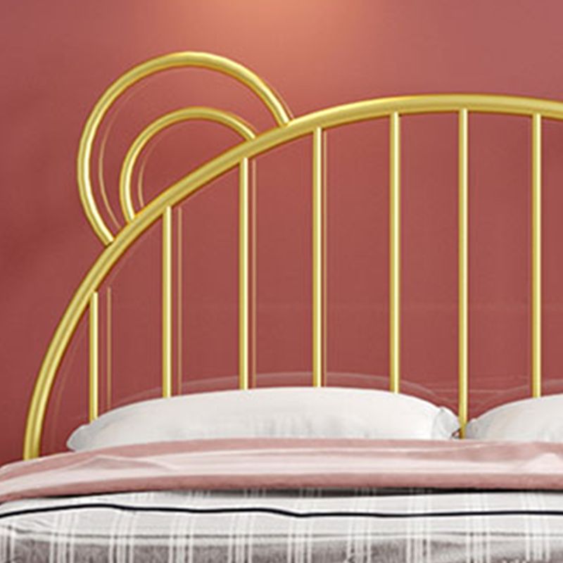 Bear Ear Headboard Glam Bed Iron Frame with Footboard,Tall Clearance