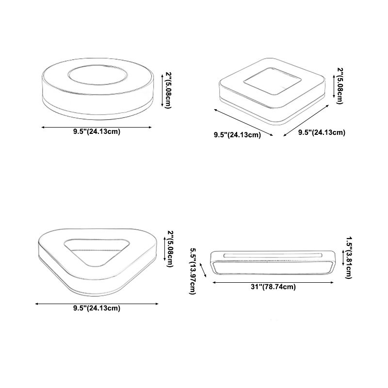 Geometrie Form LED Deckenlampe moderne Eisen 2 Lichter Flush Mount für Schlafzimmer