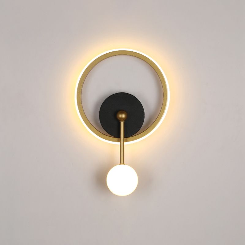 Postmodern Metal Wall Light Geometry LED Wall Lamp with Silica Gel Shade for Bedroom