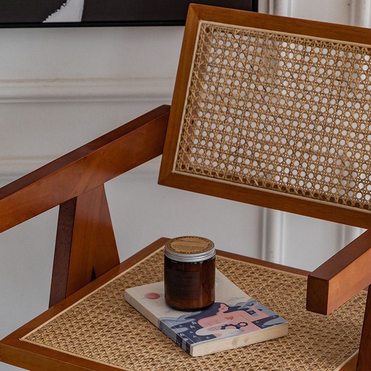 Contemporary Low Back Solid Wood Armed Bar Stool with Footrest