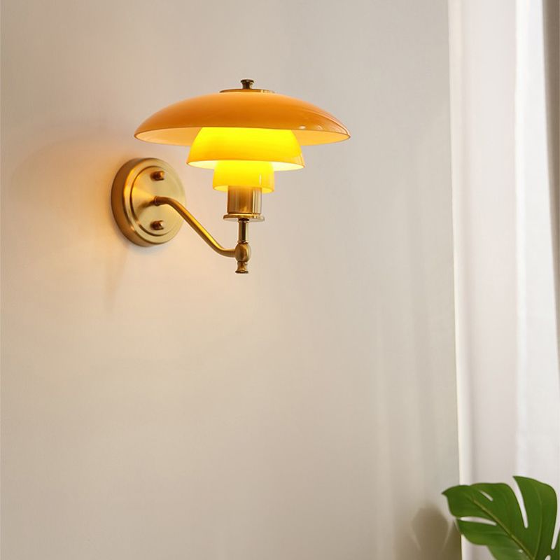 Simple Glass Shade Wall Light Fixture Modern Wall Light Sconce for Bedroom