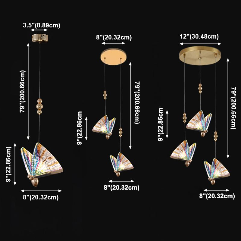 LED Butterfly Chandelier Pendant Nordic Modern Indoor Staircase Butterfly Lamp