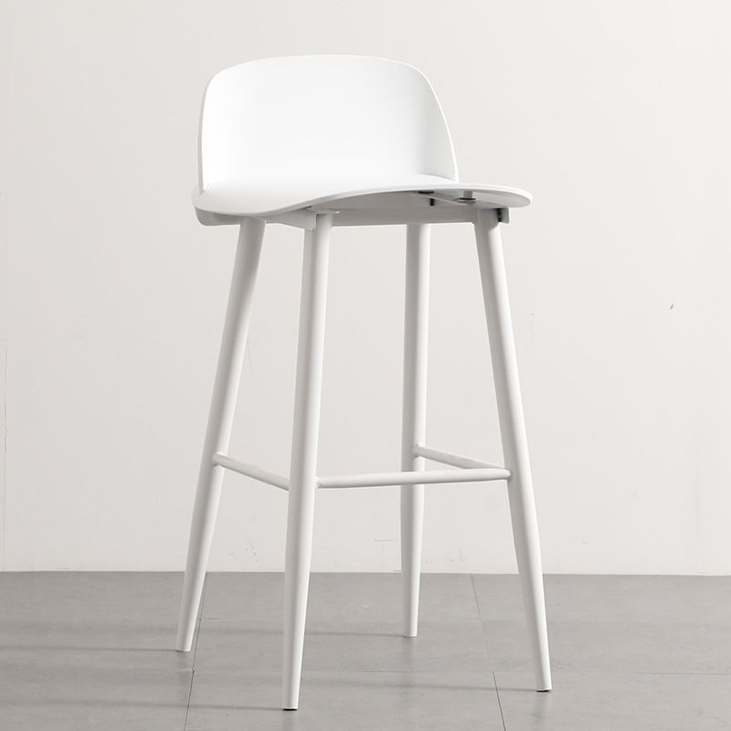 Modern Backrest Armless Counter Stool Iron Cafe Bar Stool with Acrylic Seat and Pedal