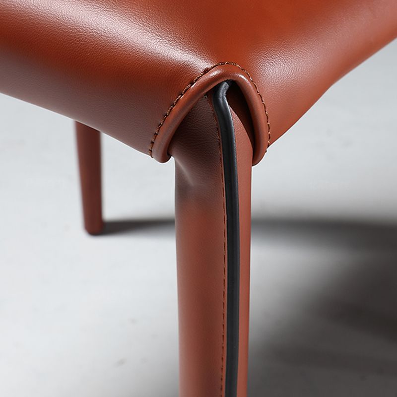 Indoor Wingback Parsons Chair Upholstered Faux Leather Side Chair