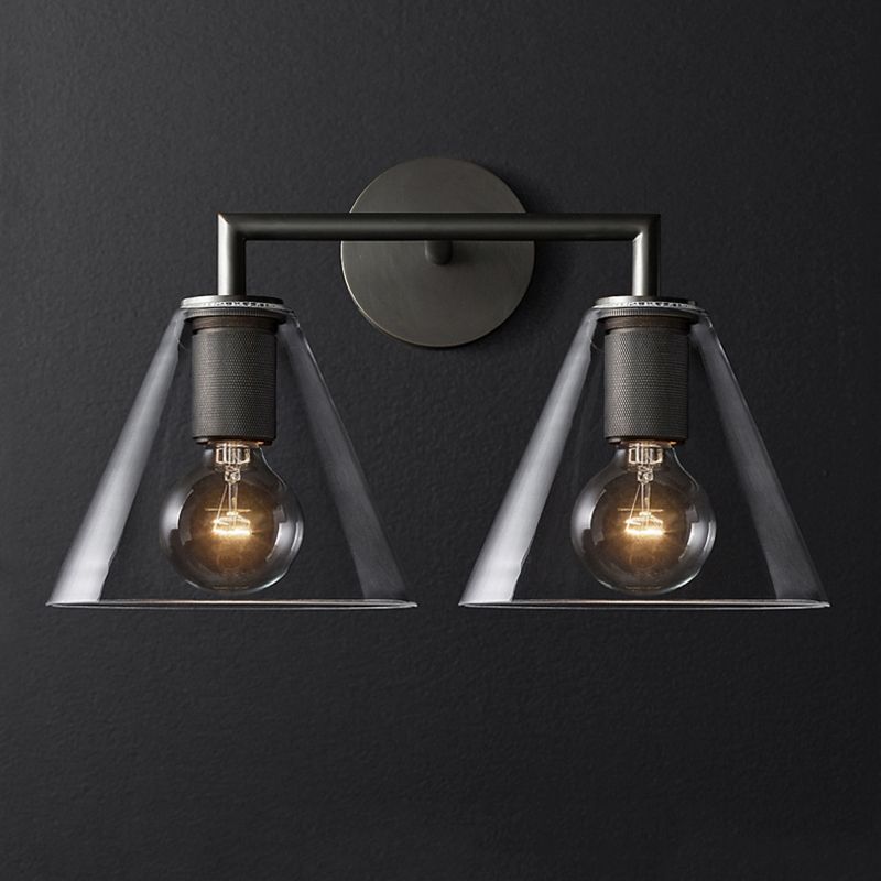 Konische Nachtwildmontage Licht klares Glas 1-Licht minimalistische Wandlampe in Messing