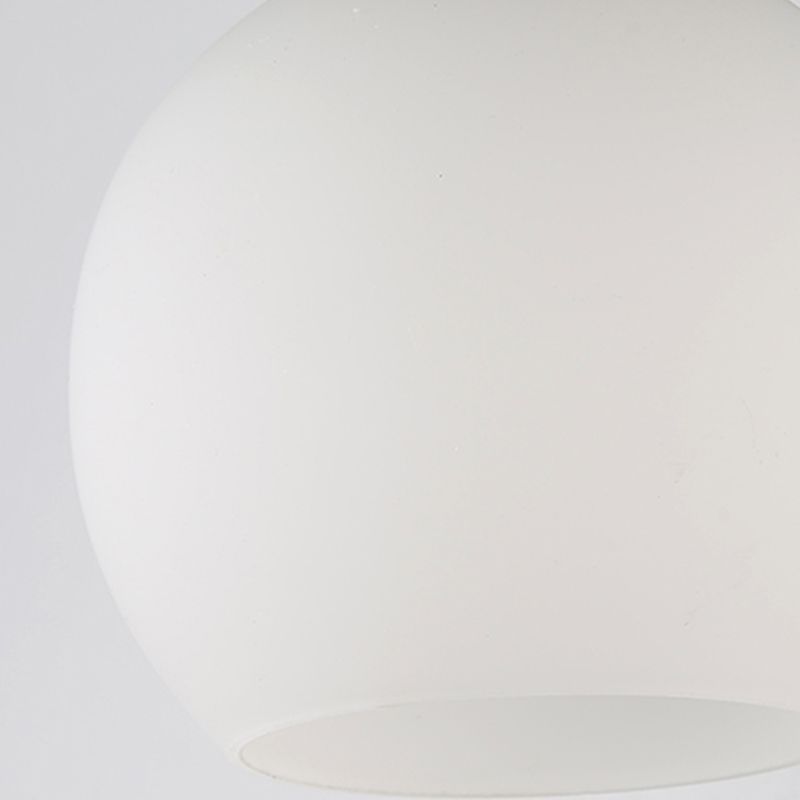 Black Domed Wall Lamp Modern 1-Light White Glass Wall Mounted Light for Stairs