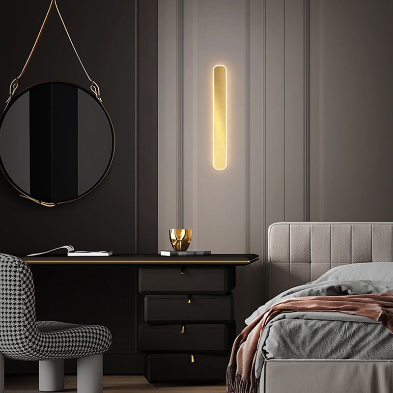 Modern Metal Wall Sconce Rectangle Shape Wall Light with Acrylic Shade for Bedroom