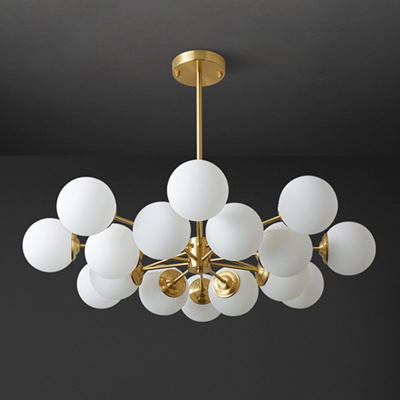 Zeitgenössische weiße Glasdecke Anhänger hell kugelhaltiges Hanghänge Licht für Schlafzimmer
