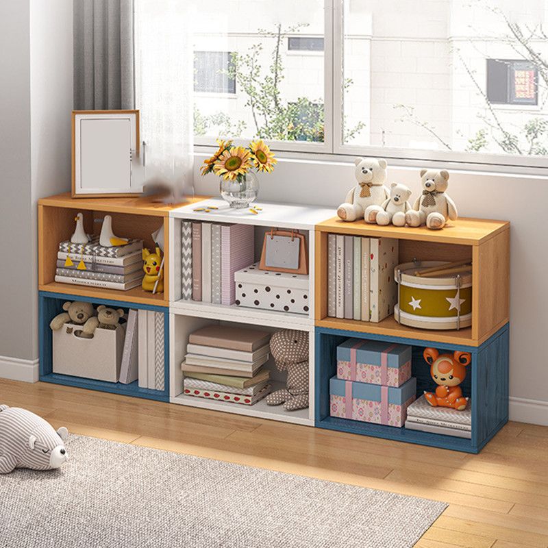 17.7"L Modern Style Bookcase Wood Closed Back Bookshelf for Home Office