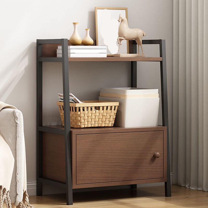 Modern Metal and Wood Shelf Bookcase Ladder Open Book Shelf for Home