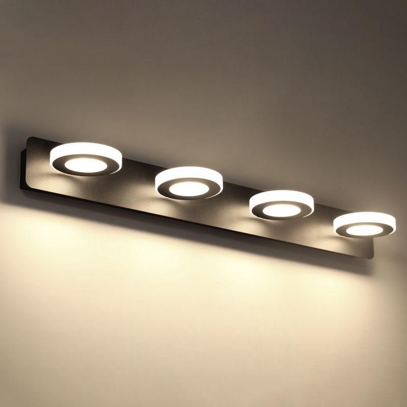 Multi Light Black Vanity Light Modern Style Waterproof Mirror Light for Bathroom