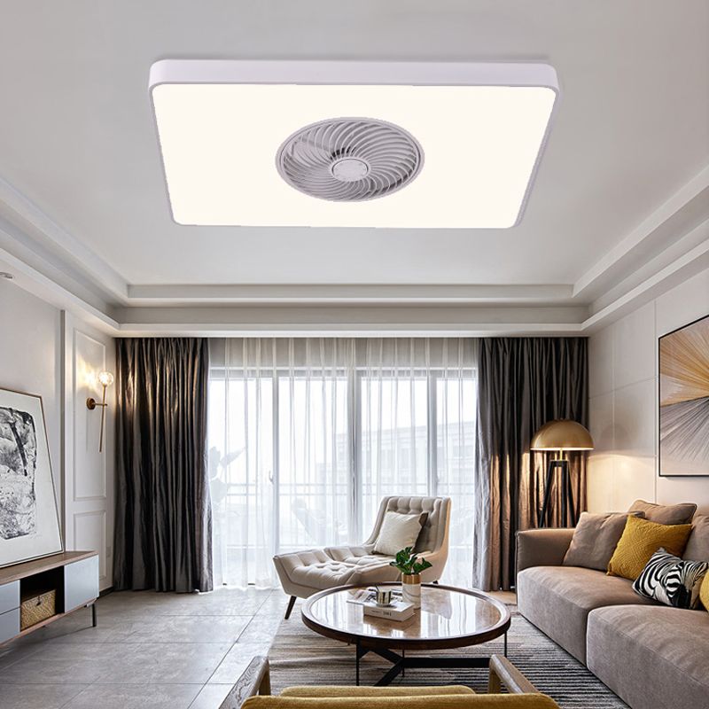 Lumo ventola a LED soggiorno semplice semplice lampada da soffitto a montaggio semifulto con ombra acrilica