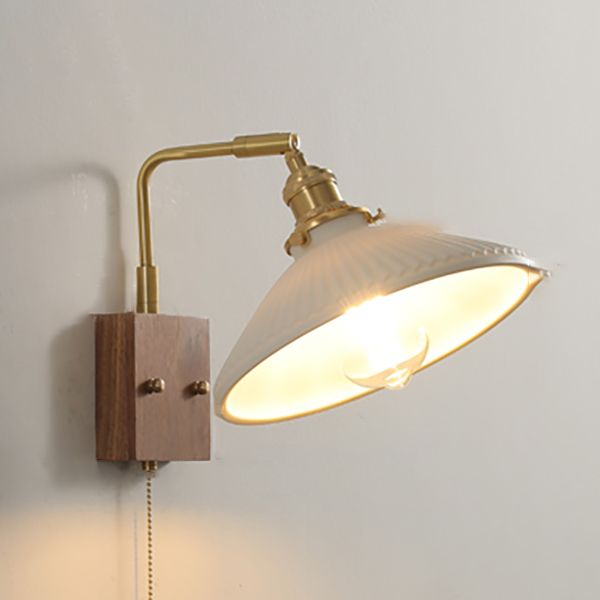 Ponderie murale en verre en métal en bois 1 luminaire à la tête murale pour le salon de la salle d'étude