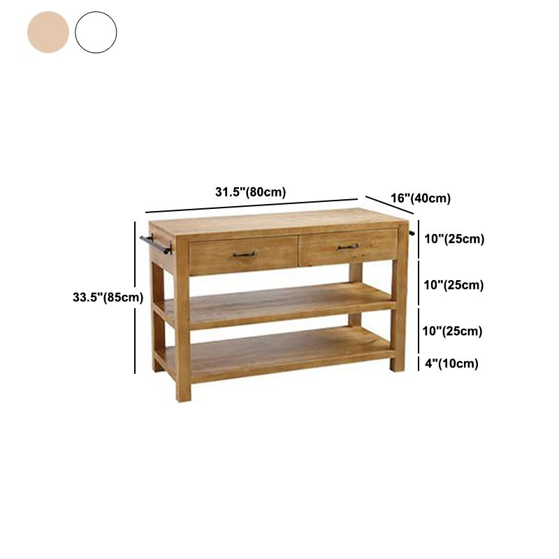 Modern Stationary Kitchen Island table Wood Kitchen Island table with Towel Rack