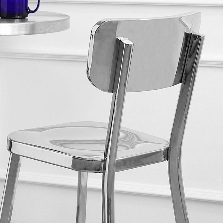 Chaise latérale de salle à manger en métal moderne, chaise sans bras à dossier ouvert pour restaurant