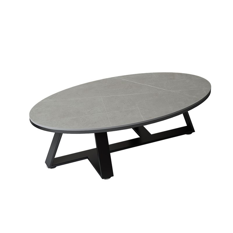 Oval Coffee Table Cocktail Table Slate Coffee Table for Living Room