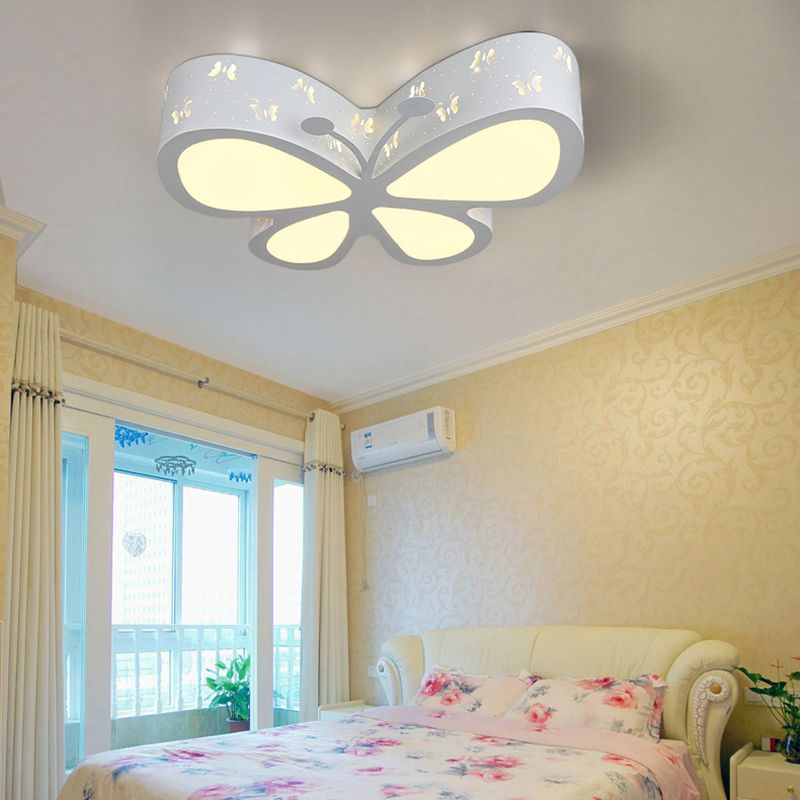 Kleuterschool Geëtst Vlinder Plafond Mount Licht Metaal Cartoon LED Flush Light Fixture
