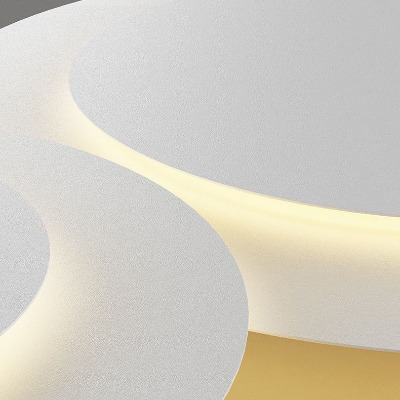 Plafonnier LED de forme circulaire acrylique moderne 3 lumières encastré pour chambre à coucher
