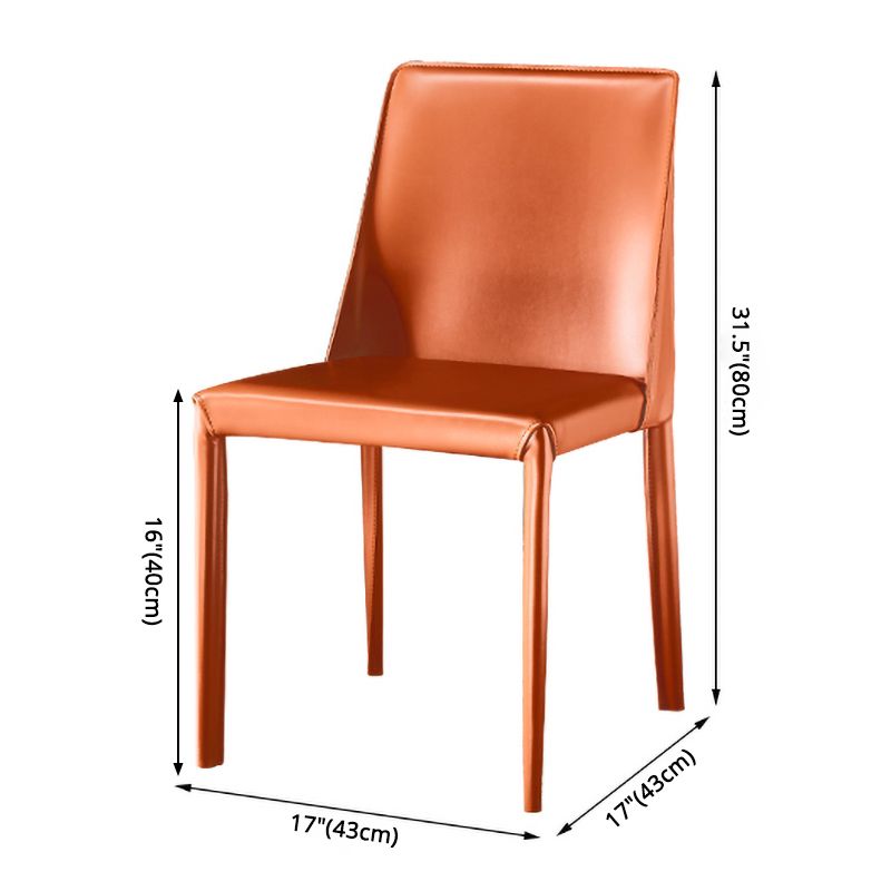 Chaise de maison en cuir de style design, finition mate, chaise d'appoint Parsons pour salle à manger