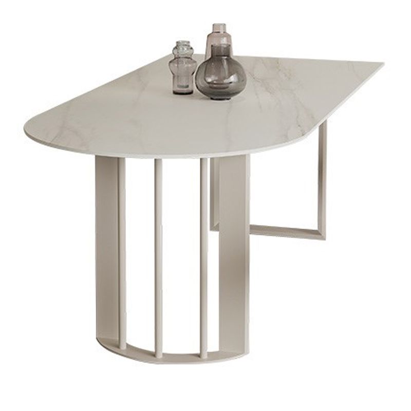 Modern Irregular Sintered Stone Dining Table White Standard Dining Table for Kitchen