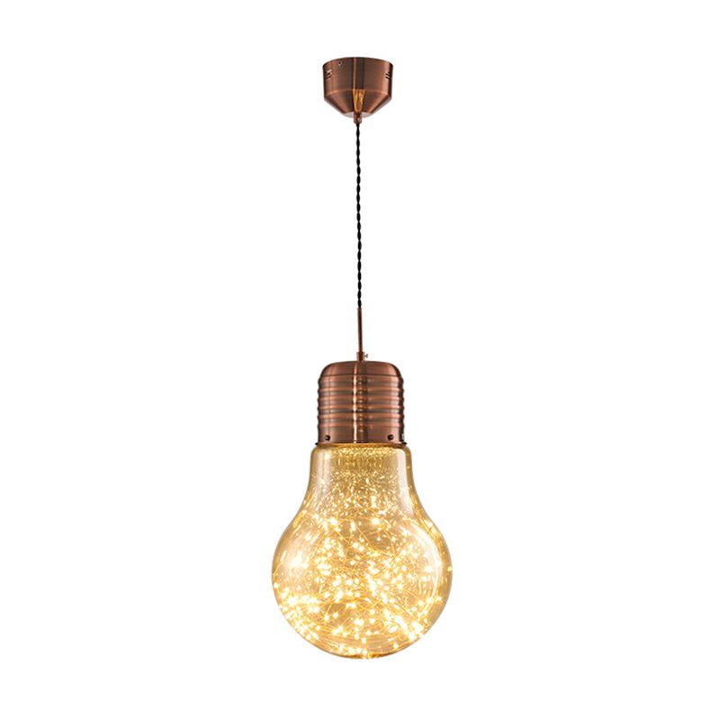 Light String Light Nordic Metal LED Accensione a pendente con tonalità in lampadina di vetro per barra