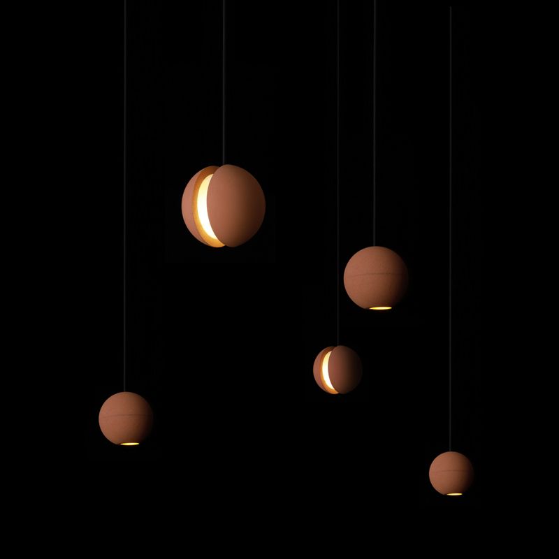 Lampe suspendue en forme de boule de ciment lampe suspendue rousset de style nordique pour chambre à coucher