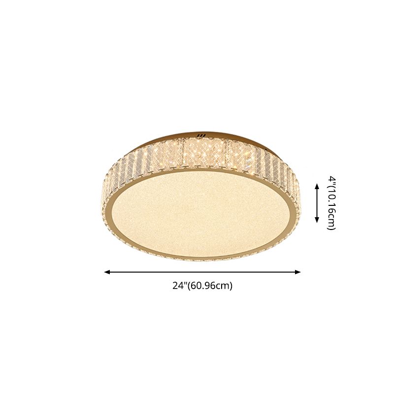 Contemporain K9 Crystal Flush Mount 1-Light Flush Ceiling Light for Living Room