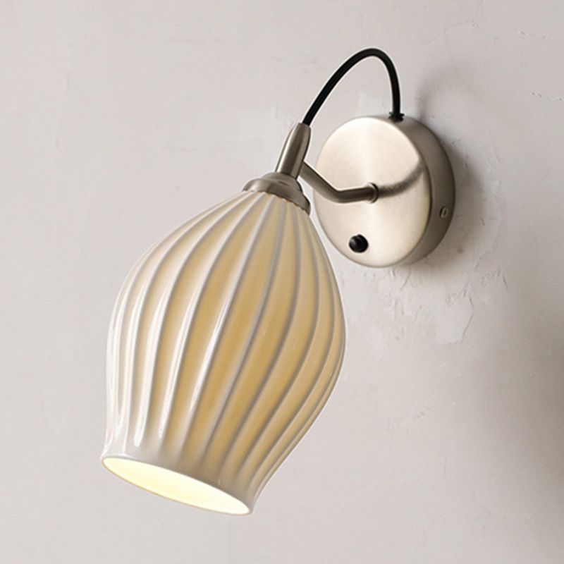 Modern Single Chrome/Golden Wall Mounted Sconce Shaded Wall Light