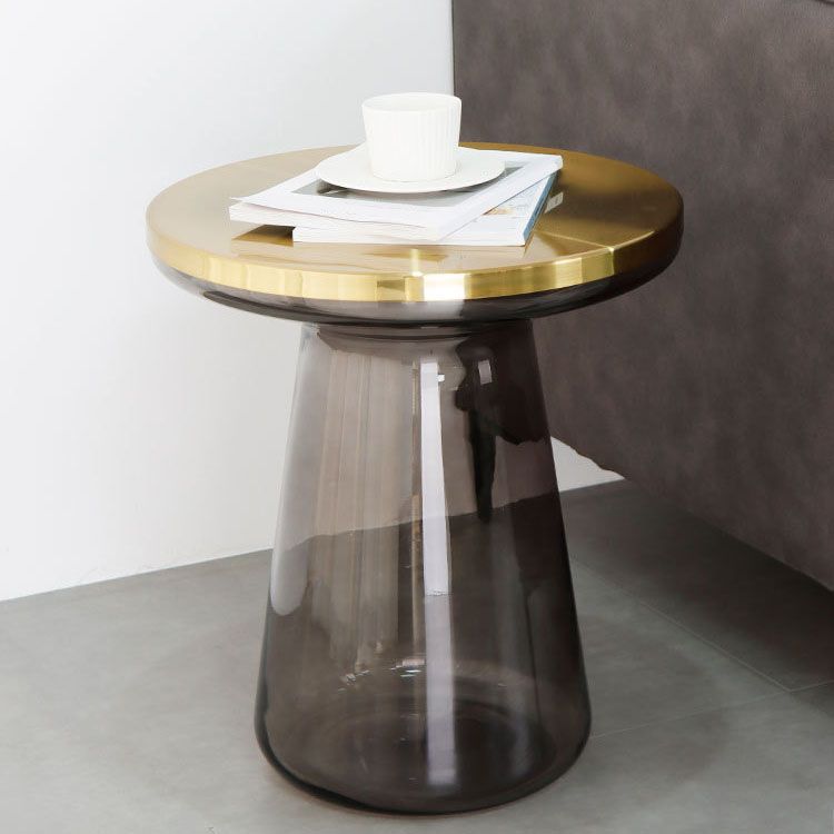 20.47" Tall Mid-century Style Side End Table Glass Pedestal Round Sofa Side Accent Table