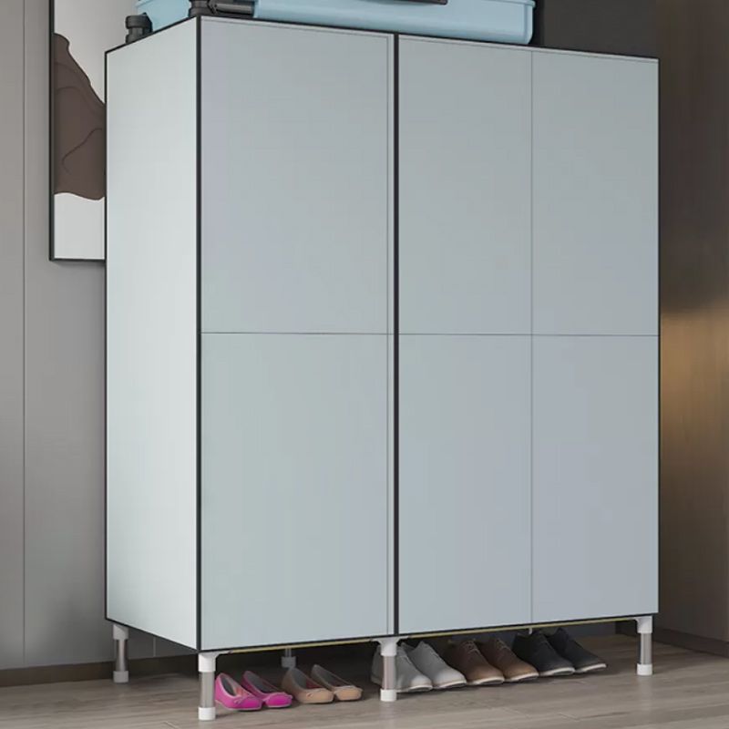 Silver Metal Frame Wardrobe Modern Style Wardrobe Armoire for Bedroom