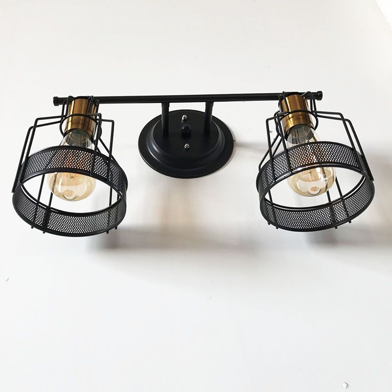 Industrial Style Iron Vanity Light Cylinder Shape Vanity Lamp for Shower Room