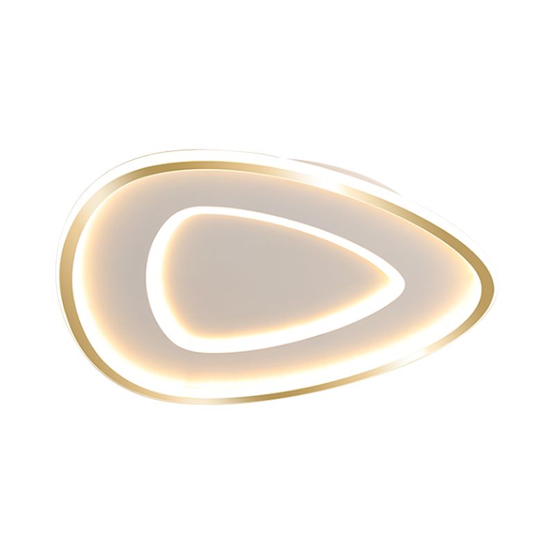 Plafonnier LED Extra fin en forme d'étoile/carré/triangle, luminaire de plafond contemporain en métal poli doré, pour chambre de bébé