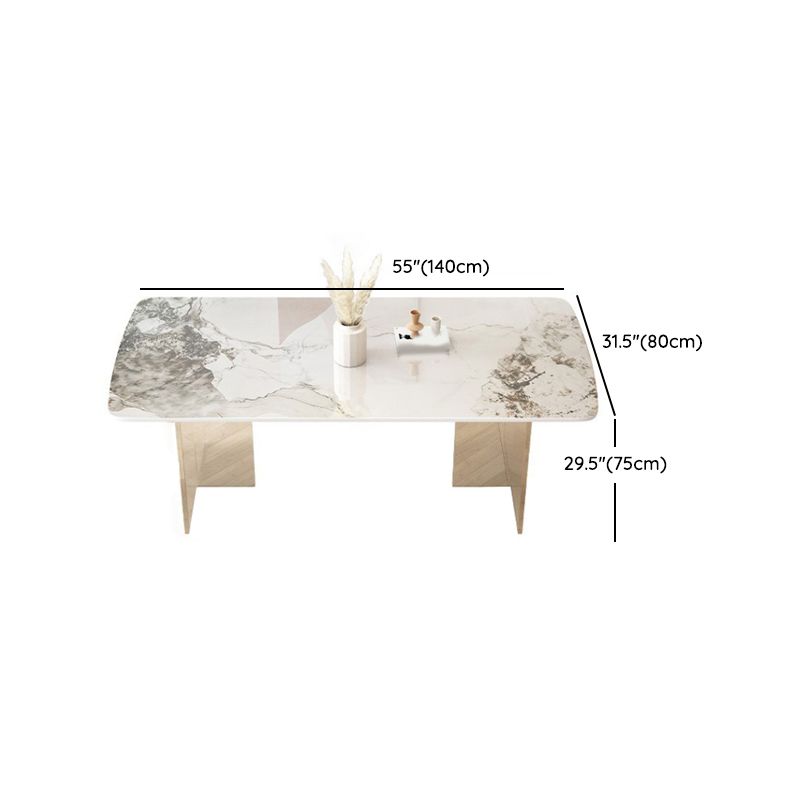 Glam Dining Table Set with Acrylic Base 1/5/7 Pcs Dinette Set with White Chairs