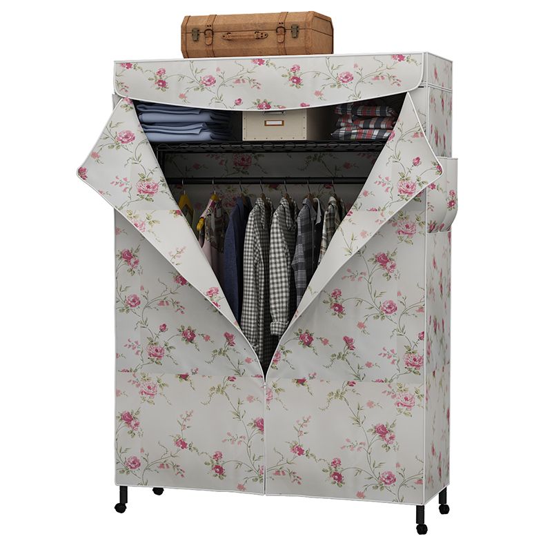 Contemporary Style Wardrobe Metal Adjustable Shelves Wardrobe Closet