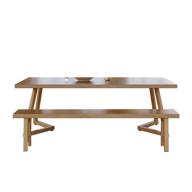 Pine Wood Dining Table Modern Rectangle Dining Table with Sled Base