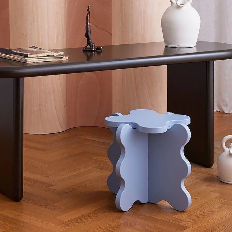 Scandinavian Wooden Coffee Table Free Form Pedestal Cocktail Table Set for Home