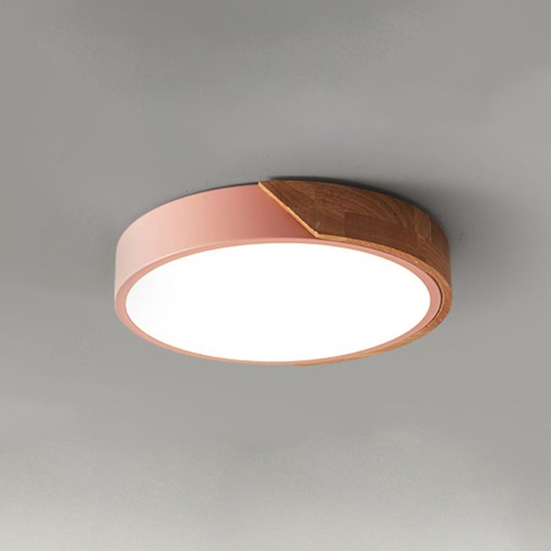 1-Light Round Flush Mount Ceiling Light Fixtures Modern Metal Led Flush Light