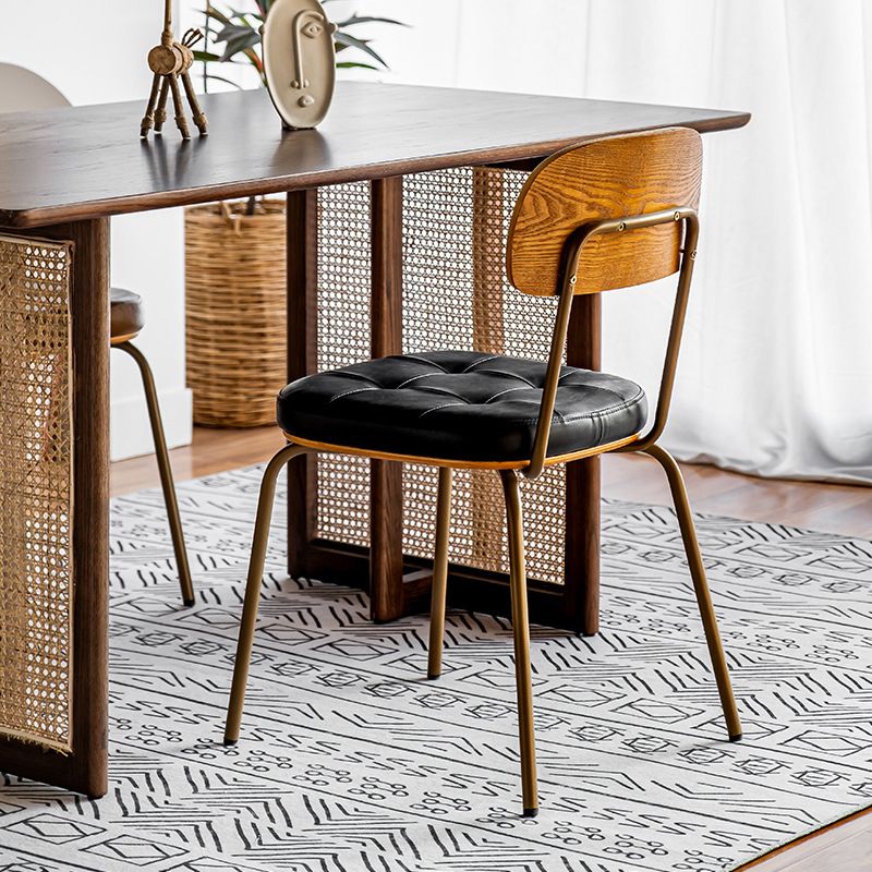 Upholstered Industrial Dining Chair Metal Dining Room Kitchen Chair