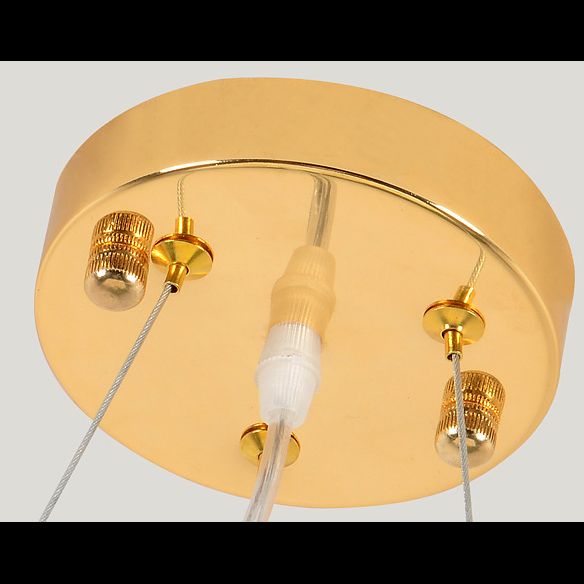 16 lumières Restaurant Island Lamp Minimaliste Gold Hanging Light avec boule blanc nulle