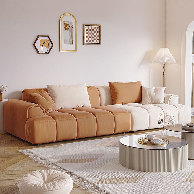 Sofa moderne en velours de 25,6 "SOFA SOFA RETRAQUE ET BISCUIT DE BASCUITS 25,6"