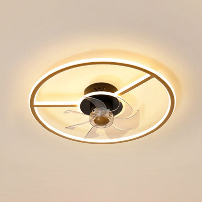 Fernbedienungssteuerung Rechteckige Deckenventilator Lampe zeitgenössische Acryl-Wohnzimmer-LED-LED-LED-Licht mit 7-Blatt