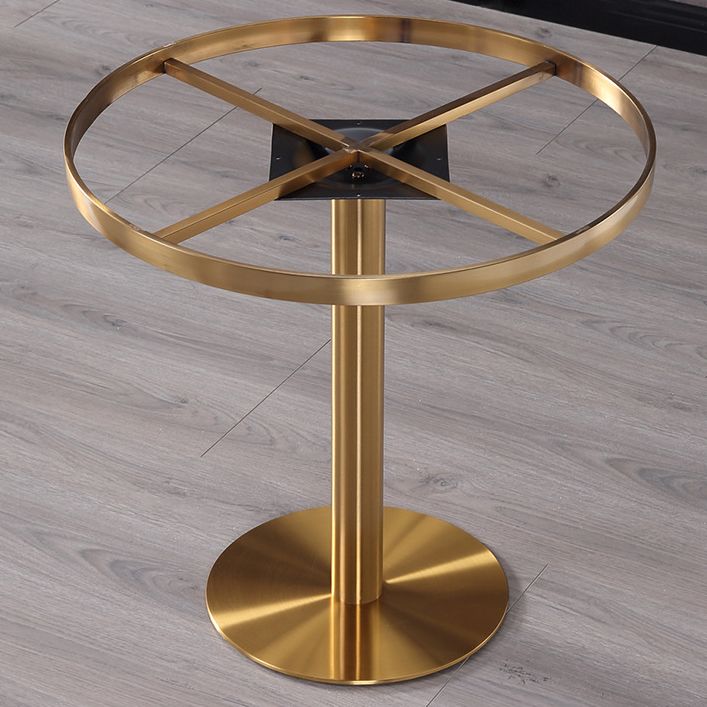 Stone Top Table Metal Traditional Luxury Round Dining Table with Pedestal Base