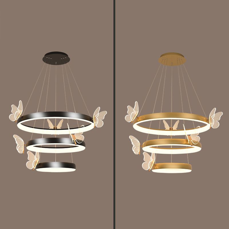 Accesorios de iluminación de techo contemporáneo de techo de techo de techo de metal de 3 niveles