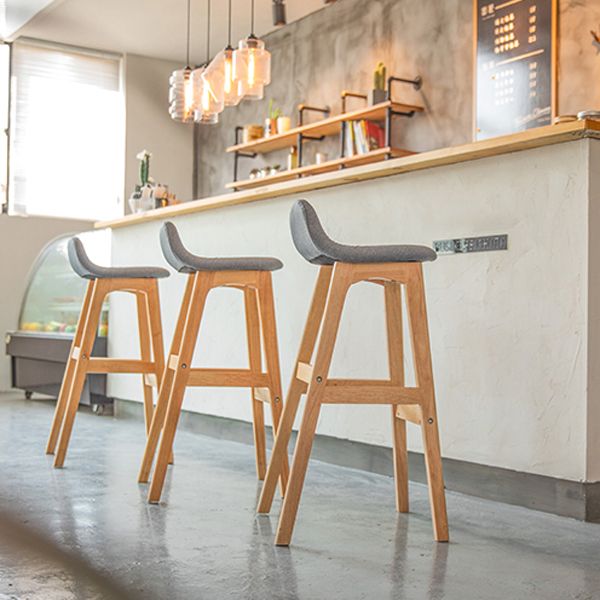 Contemporary 29-inch Upholstered Barstool Rubberwood Footrest Home Stool