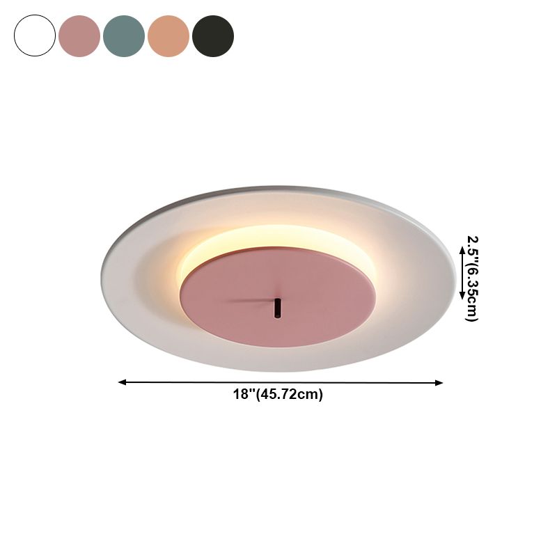 Lámpara de techo LED nórdica moderna, montaje empotrado circular de hierro lacado con pantalla acrílica